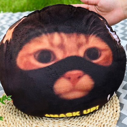 Catwifmask “ $MASK UP!” pillow