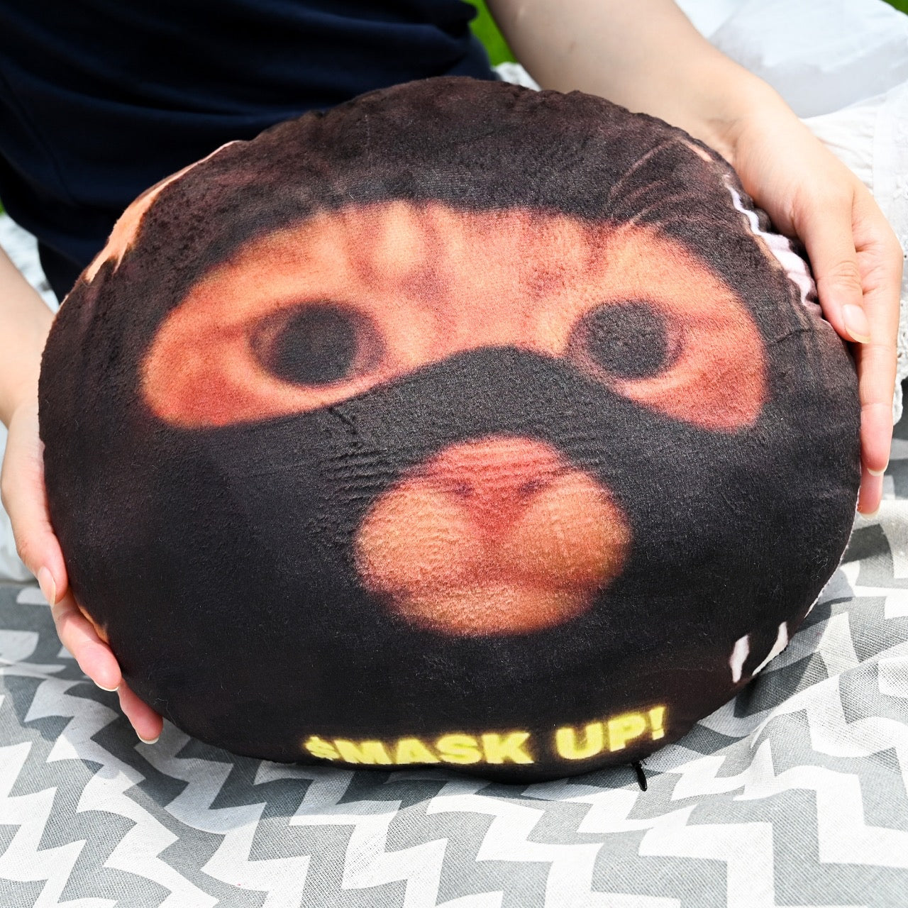 Catwifmask “ $MASK UP!” pillow