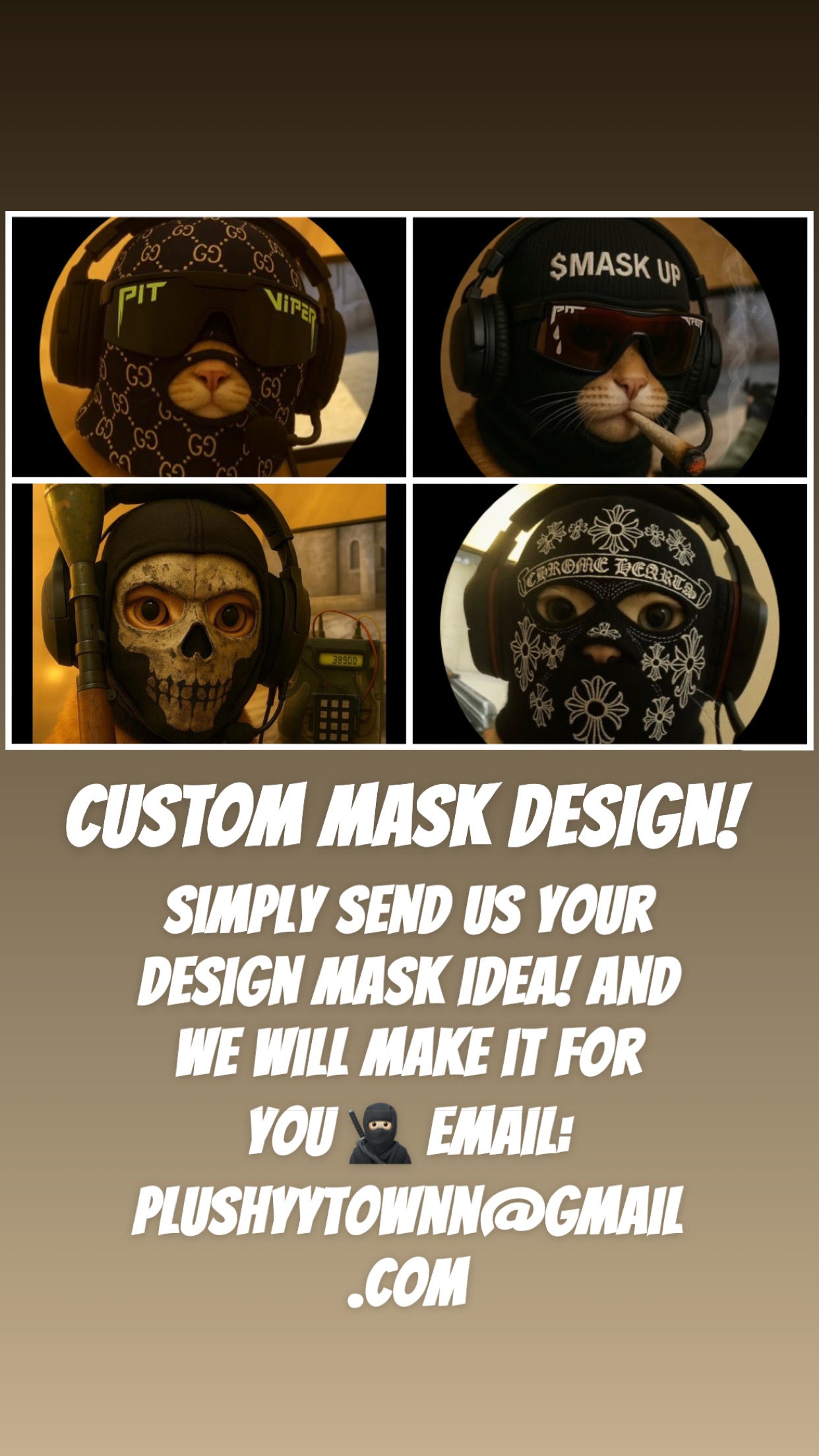 Catwifmask plush toy