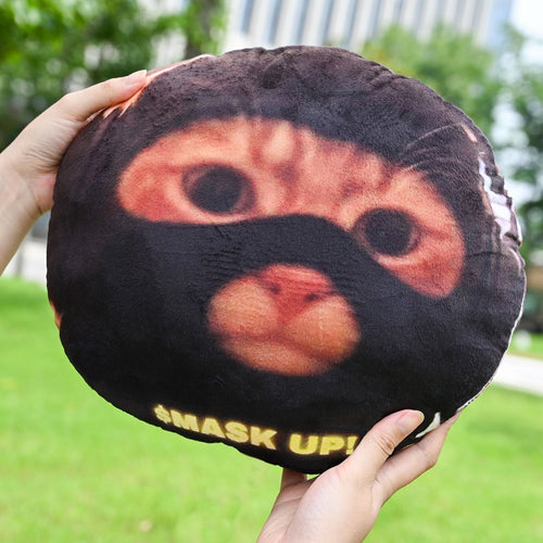 Catwifmask “ $MASK UP!” pillow